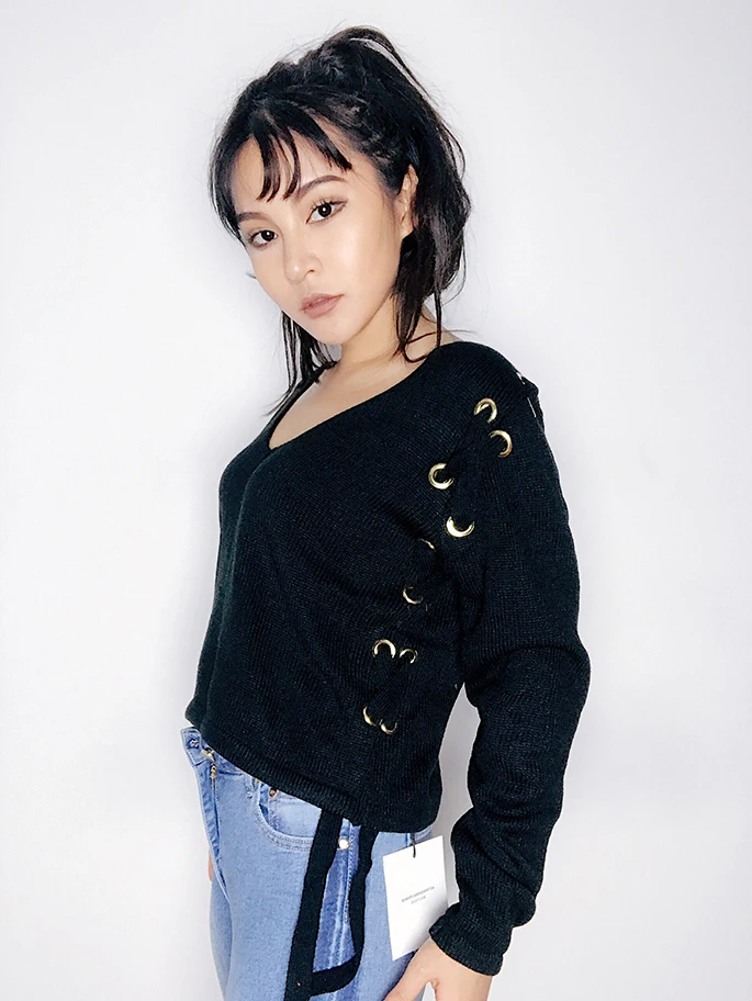 Новинка 2019 модная повседневная женская одежда простая и универсальная Вязаная