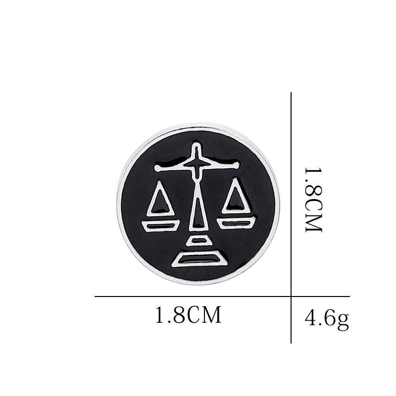 Брошь весы для мужчин круглые значки брошь на костюм украшение воротник