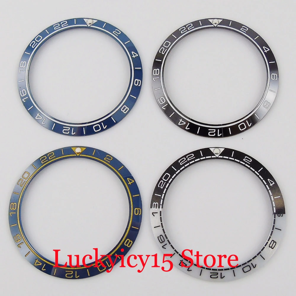 

Высококачественное синее/белое керамическое кольцо для часов, вставное кольцо, белые метки, подходит для мужских часов 40 мм