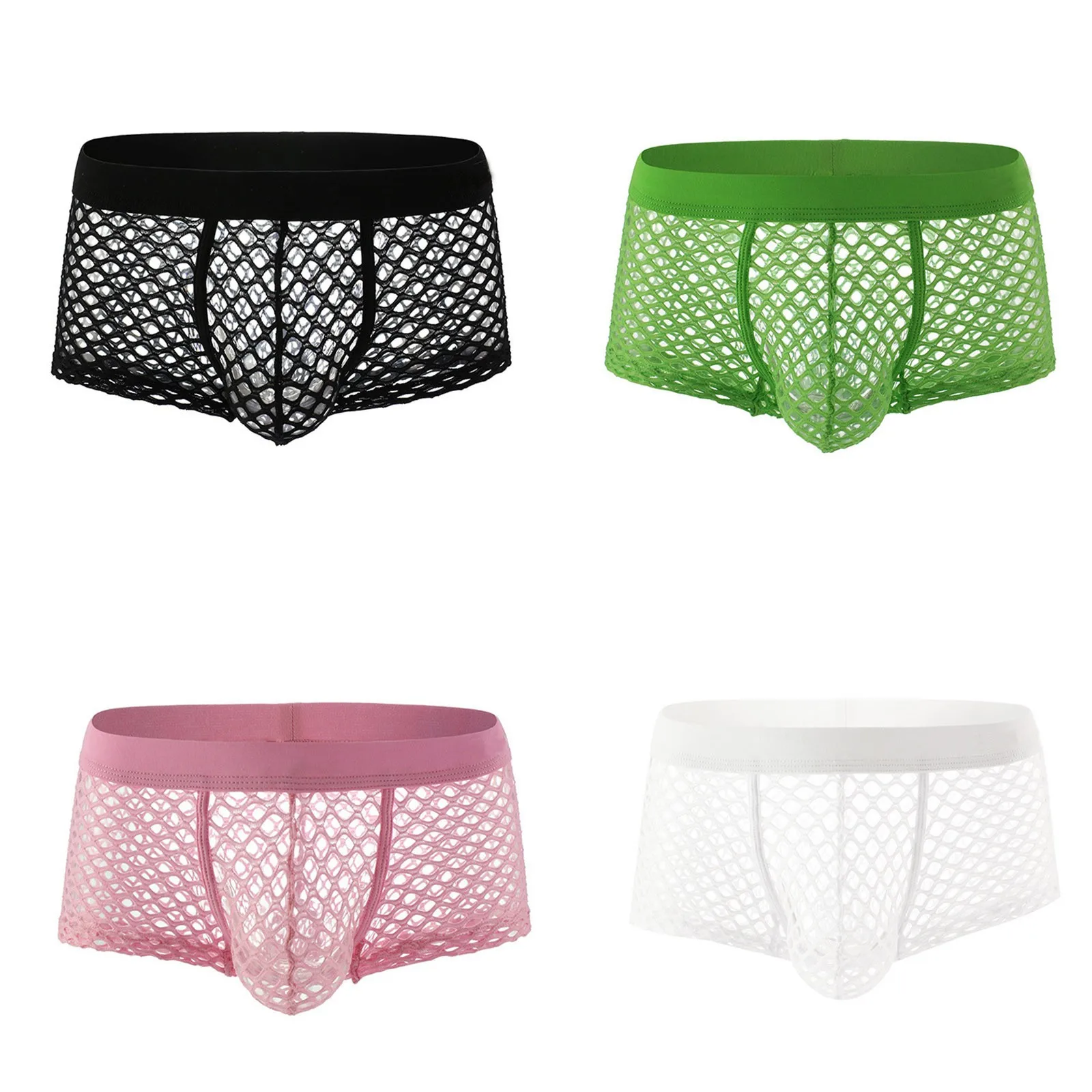 Прозрачные сексуальные мужские боксеры Feitong геи японские большие сетчатые шорты