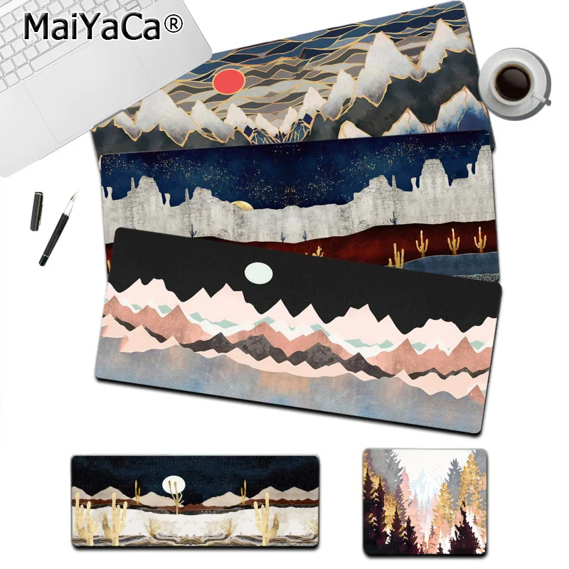 MaiYaCa модная мышь с изображением гор мрамора Луны солнца, прочный Настольный коврик для мыши, Размер коврика для мыши, заказ для CS GO PUBG