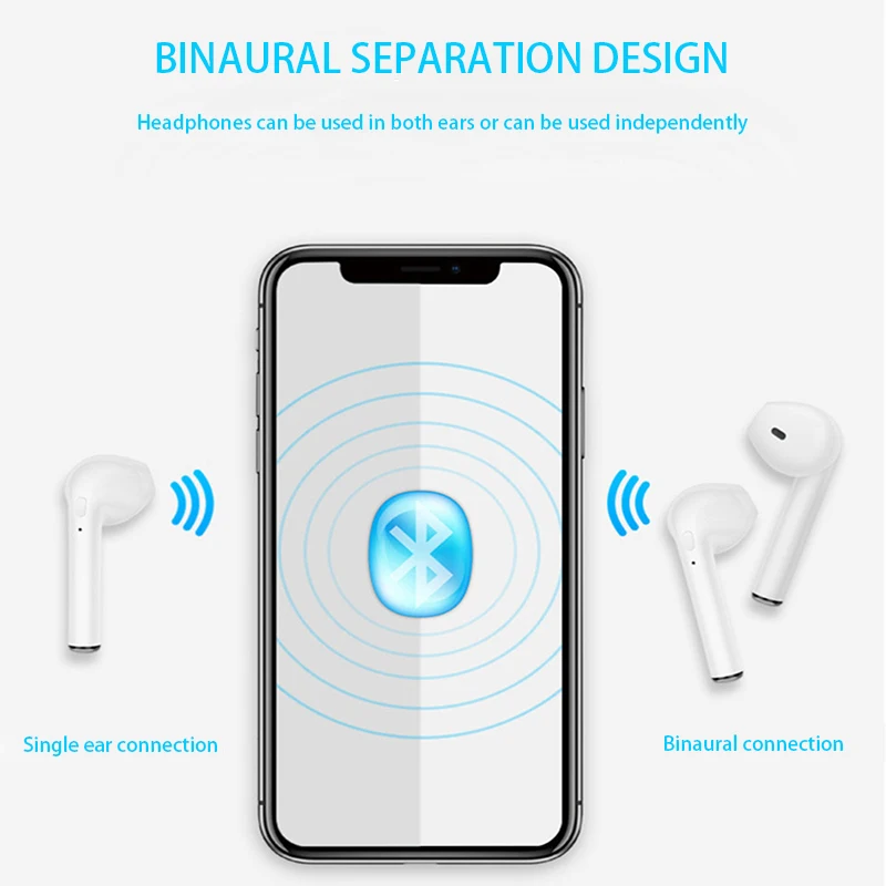 I7s наушники-вкладыши TWS с Беспроводной наушники Bluetooth микрофоном стерео гарнитура