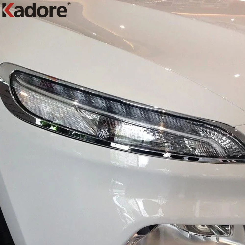 Хромированные наклейки на фары из АБС пластика для Jeep Cherokee 2014 2015 2016 2017