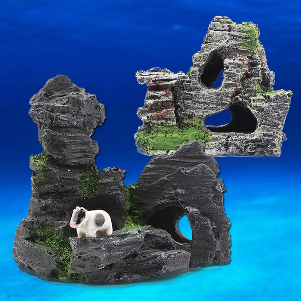 1 шт. аквариум с видом на горы украшение мох дерево дом Смола пещера рыбами Танк