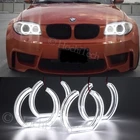 Для BMW 1 серия E81 E82 E87 E88 светильник с ксеноновой головкой Кристалл DTM стиль светодиодный светильник с ангельскими глазами белый и желтый сигнал поворота Halo Ring