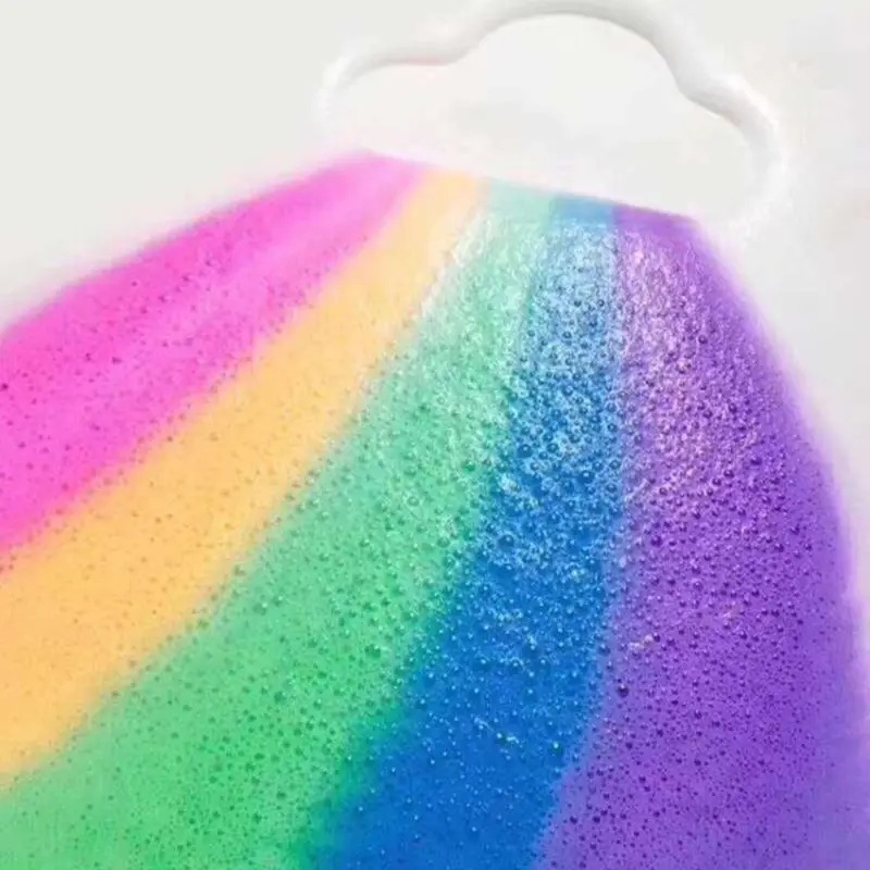 

Rainbow Cloud Bath Bomb, Moisturizing Skin Care Natural Bath Fizzy Bath Salt Handmade Gift For Women, Mom, Girls, Kids
