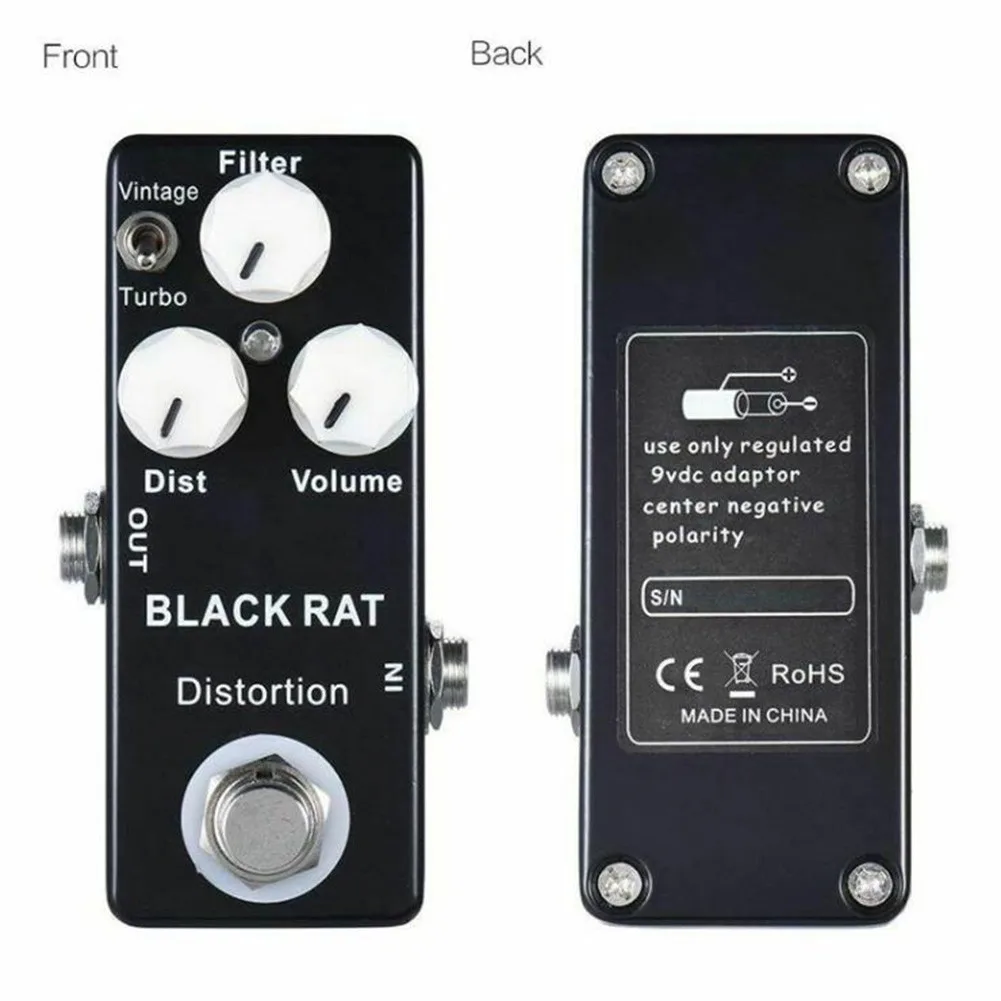 

Black Rat Distortion Guitar Bass Classic T-turbo Effect Pedal Processsor With Tone Volume Adjusting Knobs Guitar Accessories