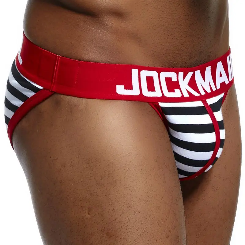 Бикини JOCKMAIL мужское в полоску Брендовое нижнее белье хлопковые Трусы слипы