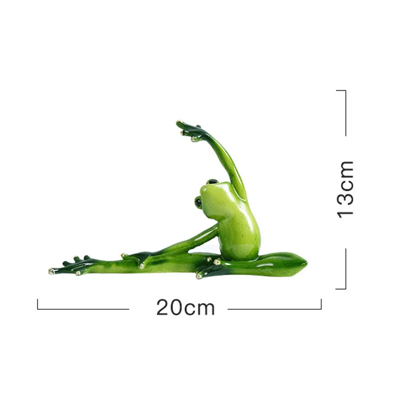 Зеленые украшения в форме лягушки для йоги 3D статуи из смолы спальни гостиной