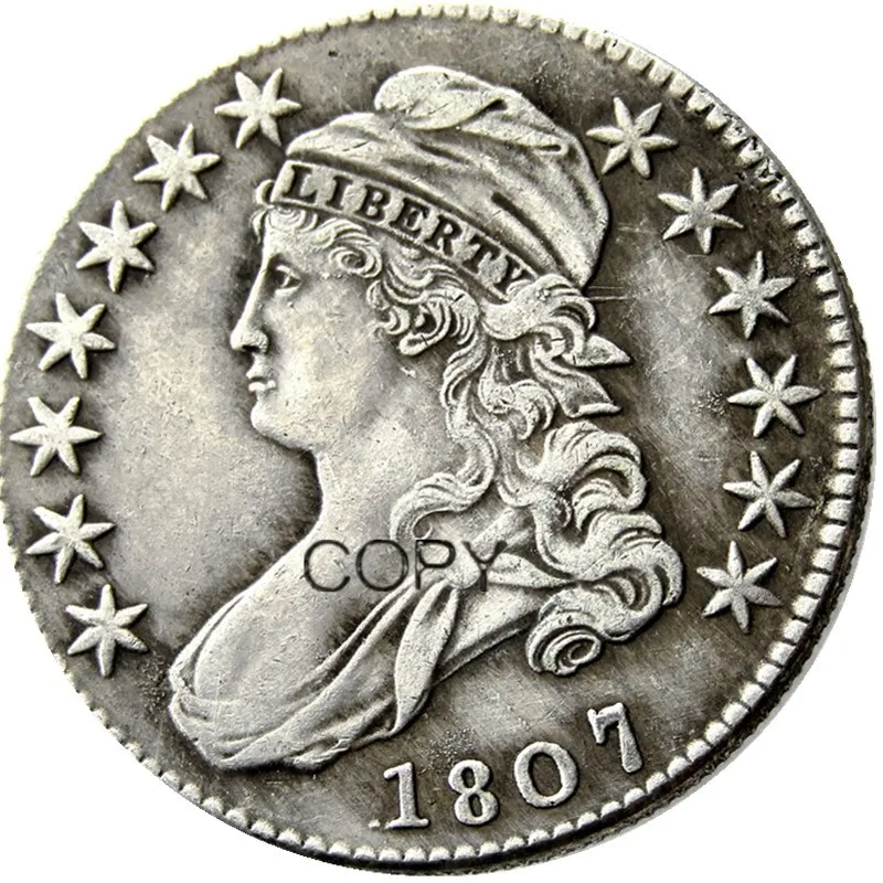 США 1807-1824 Capped монета пол доллара посеребренные копии монет | Дом и сад
