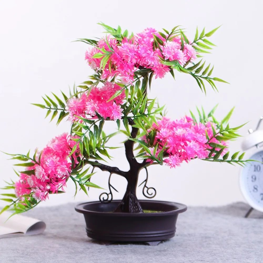 Искусственные серебряные березовые растения бонсай пластиковые поддельные