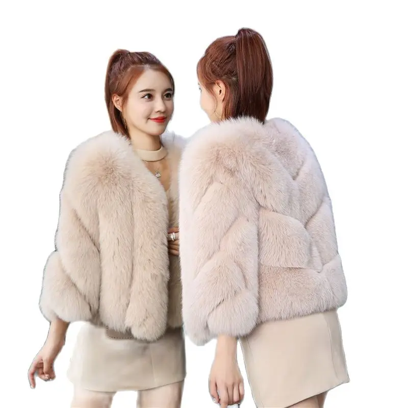 

Winter Women High Quality Faux Fox Fur Coat Luxury Faux Fur Jacket Thick Warm Fur Coat Plus Size Female Coats Furry Teddy Coat