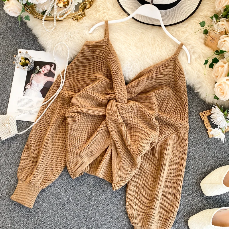 Женский трикотажный свитер без бретелек привлекательный облегающий пуловер с