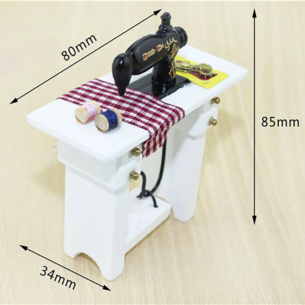 Mini Sewing Machine Dollhouse Decoration Chinese TraditionalFit for 1:12 dollhouse Baby toys Детские игрушки Juguetes para niños |