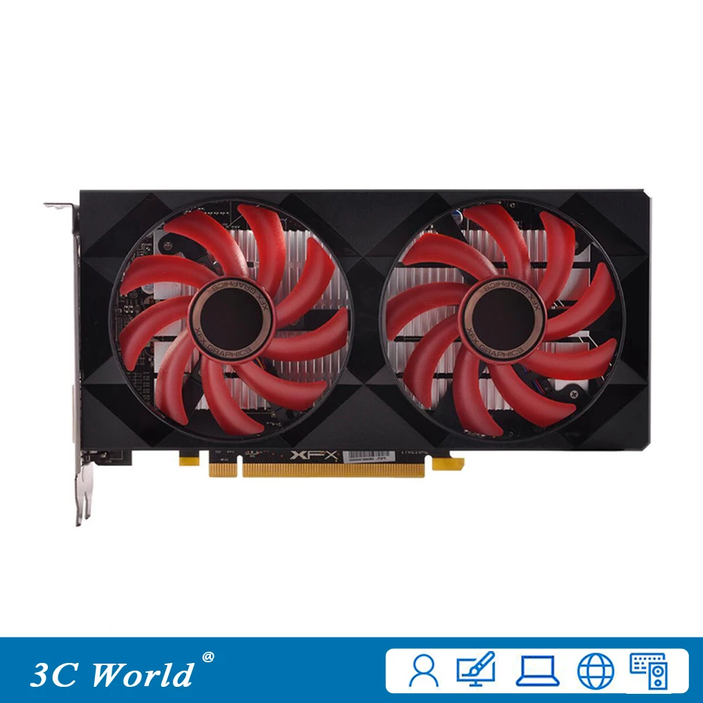 Графические карты XFX RX560D 4 ГБ GDDR5 128 бит HDMI DisplayPort DVI D 896SPs настольные игровые