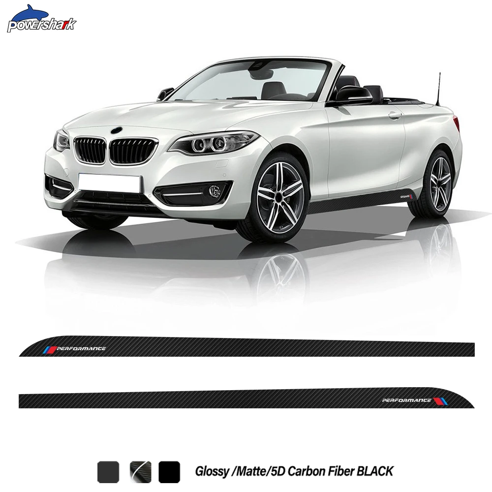 2 шт. боковая Полосатая юбка наклейка M Performance 5D из углеродного волокна для BMW серии