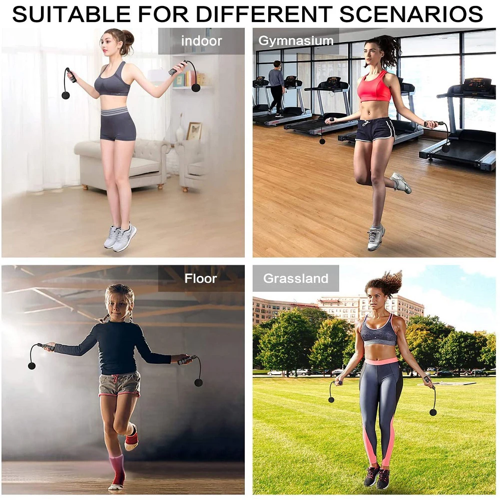 

Smart Skipping Rope with Digital Calorie Counter Weight Bearing Skipping Speed Jump Ropes Cordless for Fitness