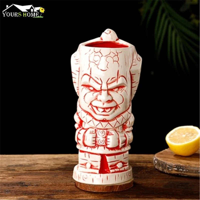 

650ml Horrible Ceramic Tiki Mug Creative Porcelain Beer Wine Mug Cup Bar Tools