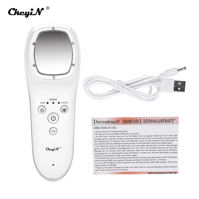

Hot Cold Hammer Facial Massager LED photon Ultrasonic Vibration Face Cleaner Remove Wrinkle Spa Beauty Machine Skin Tightening50