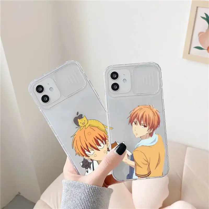

Fruits Basket Japan anime Phone Case transparent For iPhone 7 8 11 12 X XS XR MINI Pro Max Plus Slide Camera Lens Protect