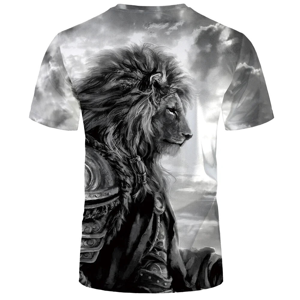 

Summer Men T Shirt 3D Animal Print T-shirt Short Sleeve lion T-shirt Casual Funny Design T-shirt 2021 new Man / Woman Streetwear