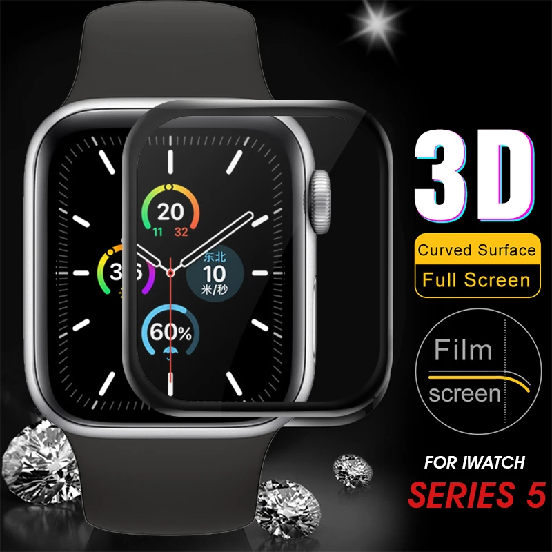 

Защитное 3d-стекло с полным покрытием для iWatch 7 6 5 4 3 2, пленка для экрана 45 мм 41 мм 42 мм 44 мм 40 мм 38, Защитная пленка для iWatch, не стекло