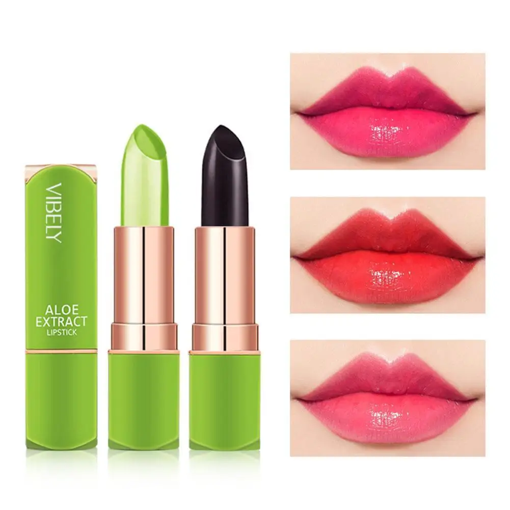

Aloe Vera Lipstick Lip Balm Lip Gloss Moisturizing Lasting Changing Jelly Color Feeling Warm Lipstick Long Makeup Lip W4Z5