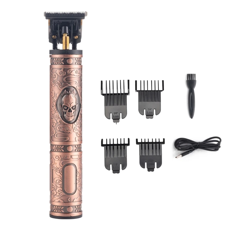 

Professional Electric Hair Clippers Men T-Blade Carving Metal Trimmer Barber Grooming Kit Rechargeable Haircut Machine