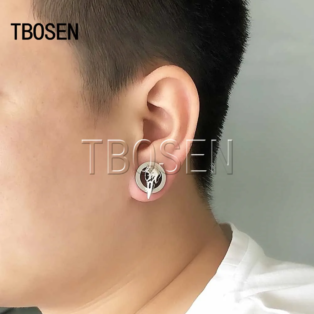 

TBOSEN Bird Skull Ear Tunnels Plugs Earrings Expanders Stainless Steel Studs Screw Gauges Fashion Body Piercing Jewelry Gift