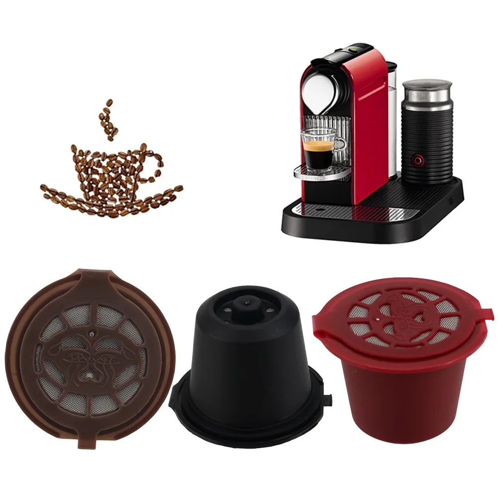 

4PCS Coffee Filter For Nespresso With Spoon Brush Reusable Coffee Capsules Cup Coffeeware