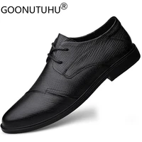 2021 style fashion mens shoes derby genuine leather male classic brown black lace up party shoe man office formal shoes for men