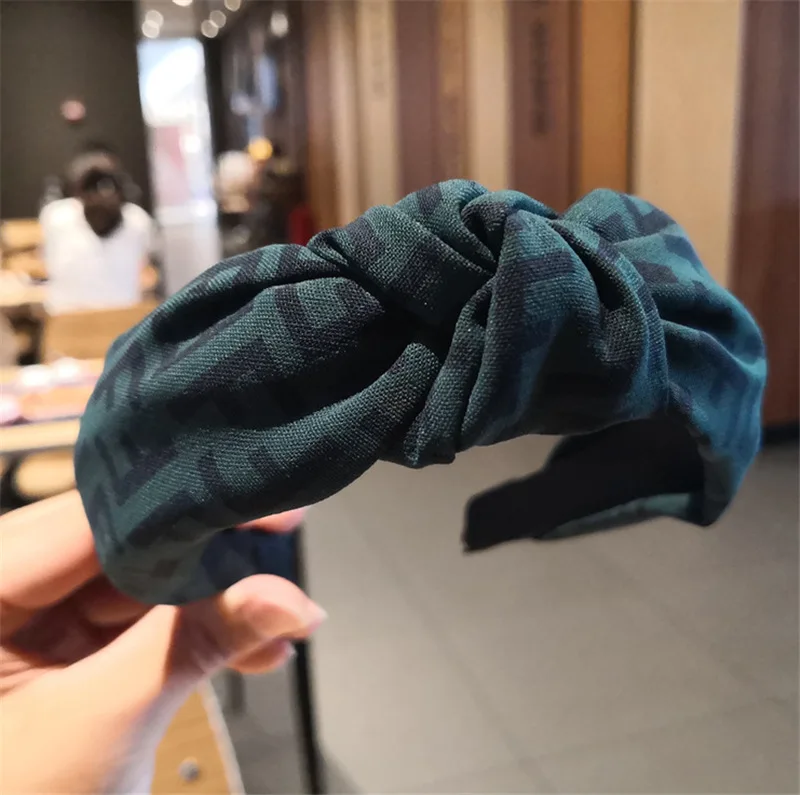 

New Handmade Striped Headband Wide Knotted Hairband Women Girls Letters Headwear Hair Accessories Satin Adults Hair Hoop