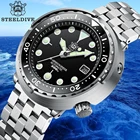 Мужские Водонепроницаемые зеленые часы для дайвинга STEELDIVE SD1975 C3, с керамическим циферблатом и сапфировым стеклом, длина 300 м, 47 мм, 316L, японский чехол NH35 Tuna