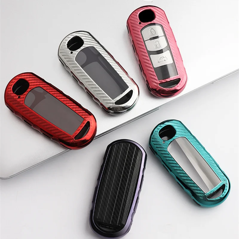 

For Mazda 2 3 6 Axela Atenza CX-5 CX5 CX-7 CX-9 2014 2015 2016 2017 2 3 Button Hot Sale Soft TPU Car Remote Key Case Cover Shell