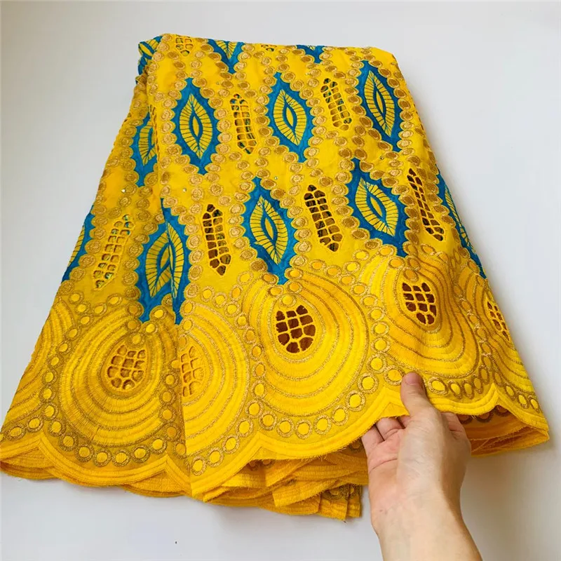 

Желтая швейцарская вуаль, кружевная ткань с вышивкой, новейшее Африканское кружево, высокое качество, нигерийское кружево для женщин, матер...