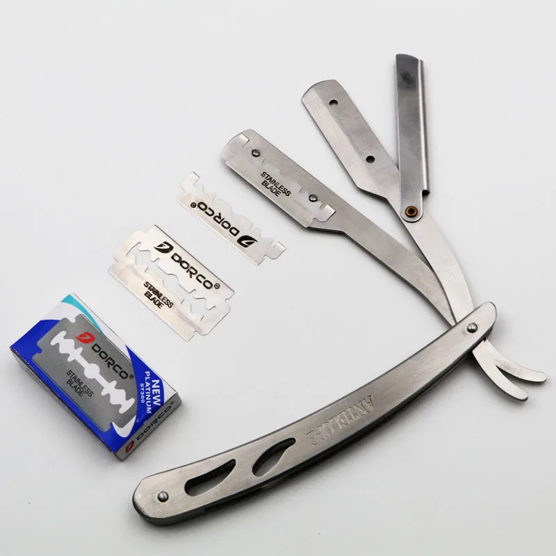 Мужские стальные бритвы с прямым лезвием складной нож для бритья инструменты