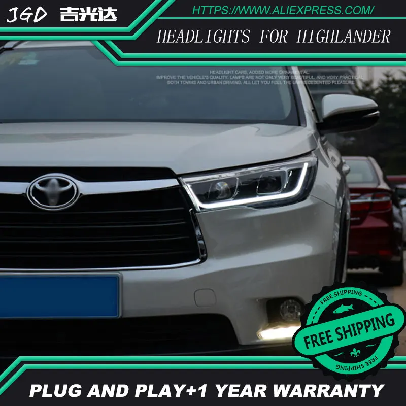 Автомобильный Стайлинг LED HID Rio Highlander фары Головной фонарь чехол для Toyota 2015