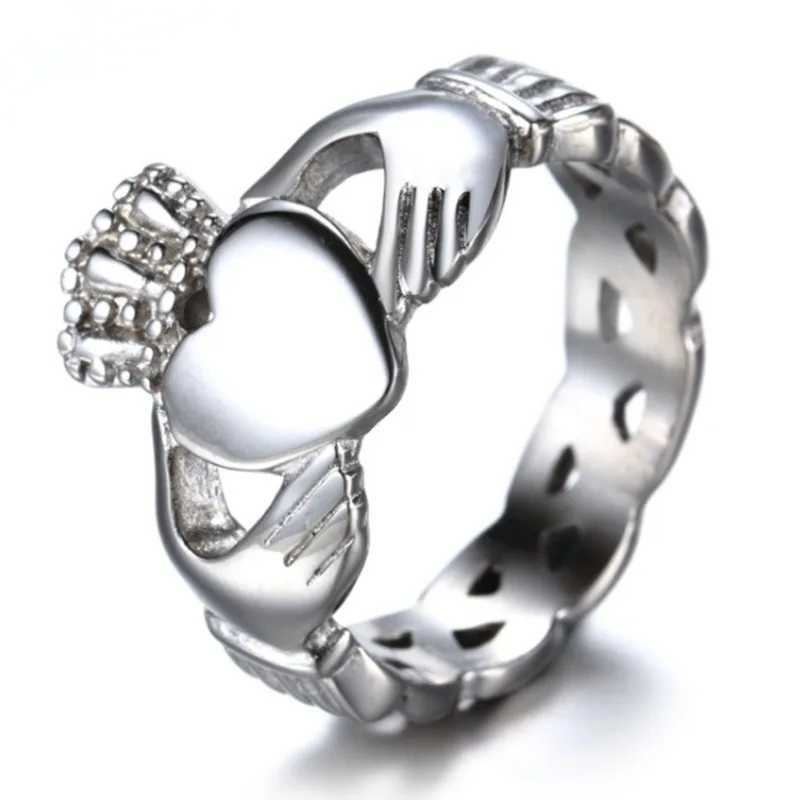 Classic Southern Ireland Style Claddagh Heart Ring Beautiful Bride's Engagement Wedding Jewelry