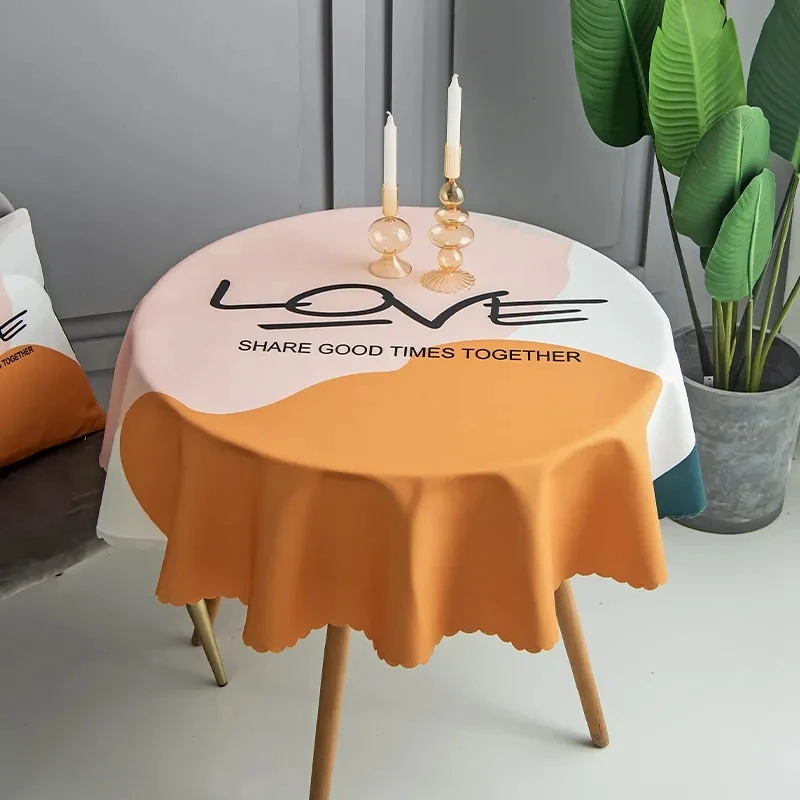 Водонепроницаемая скатерть Proud Rose с принтом круглая для чайного столика сельская