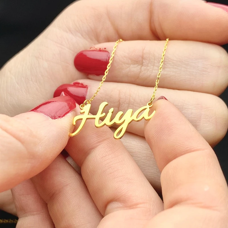 Модное ожерелье с именем на заказ из нержавеющей стали персонализированное