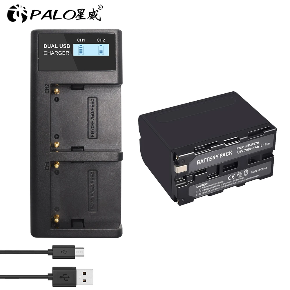 NP-F960 NP F960 NP F970 Аккумулятор для видеокамеры 7200 мАч для Sony NP-F970 CCD-RV100 NP-F550 NP F770 NPF960 NPF970 F730