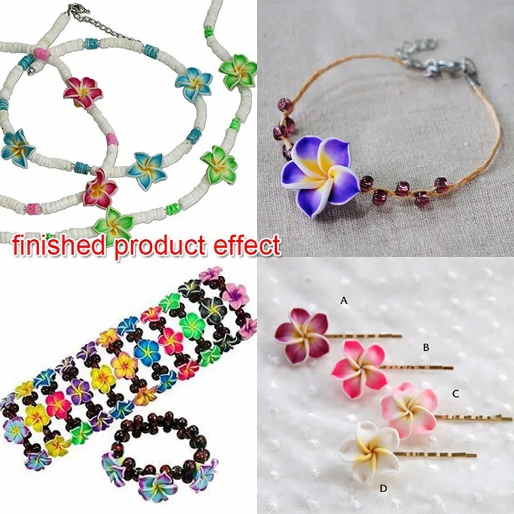 20 шт./лот 18 мм Fimo Полимерная глина искусственный Плюмерия цветок бусины Diy серьги браслет ожерелье Гавайи ювелирных изделий Аксессуары