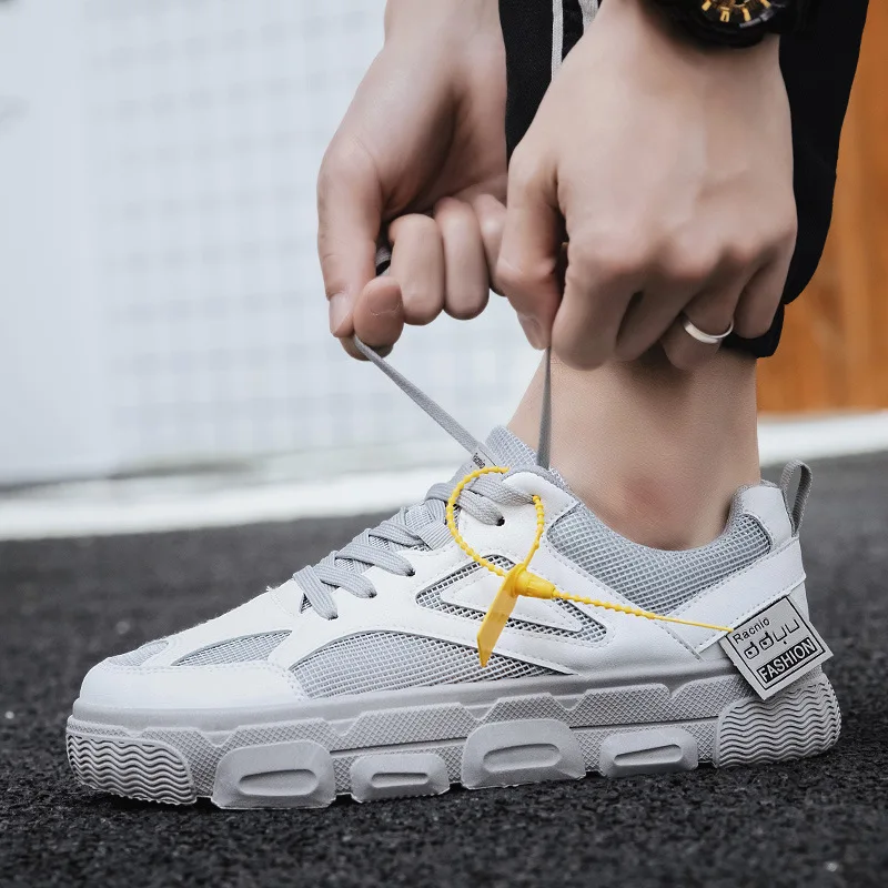 Новинка Лето 2020 обувь для папы на платформе дышащие полые кроссовки со шнуровкой