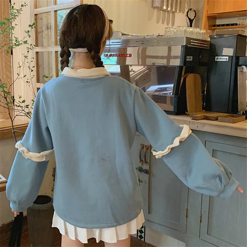 Возьмите свой угол ~ Осень Новый корейский милый кролик печати Свободные поло