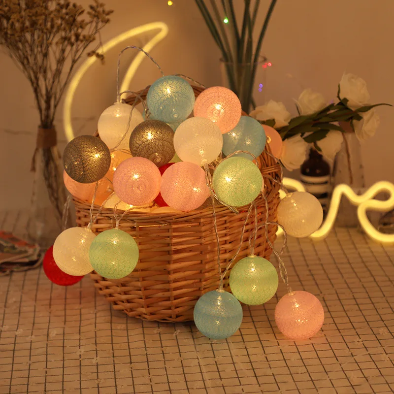 

Led string lights battery outdoor christmas lights party lamp Cotton Ball wedding holiday lights decoration for your bedroom