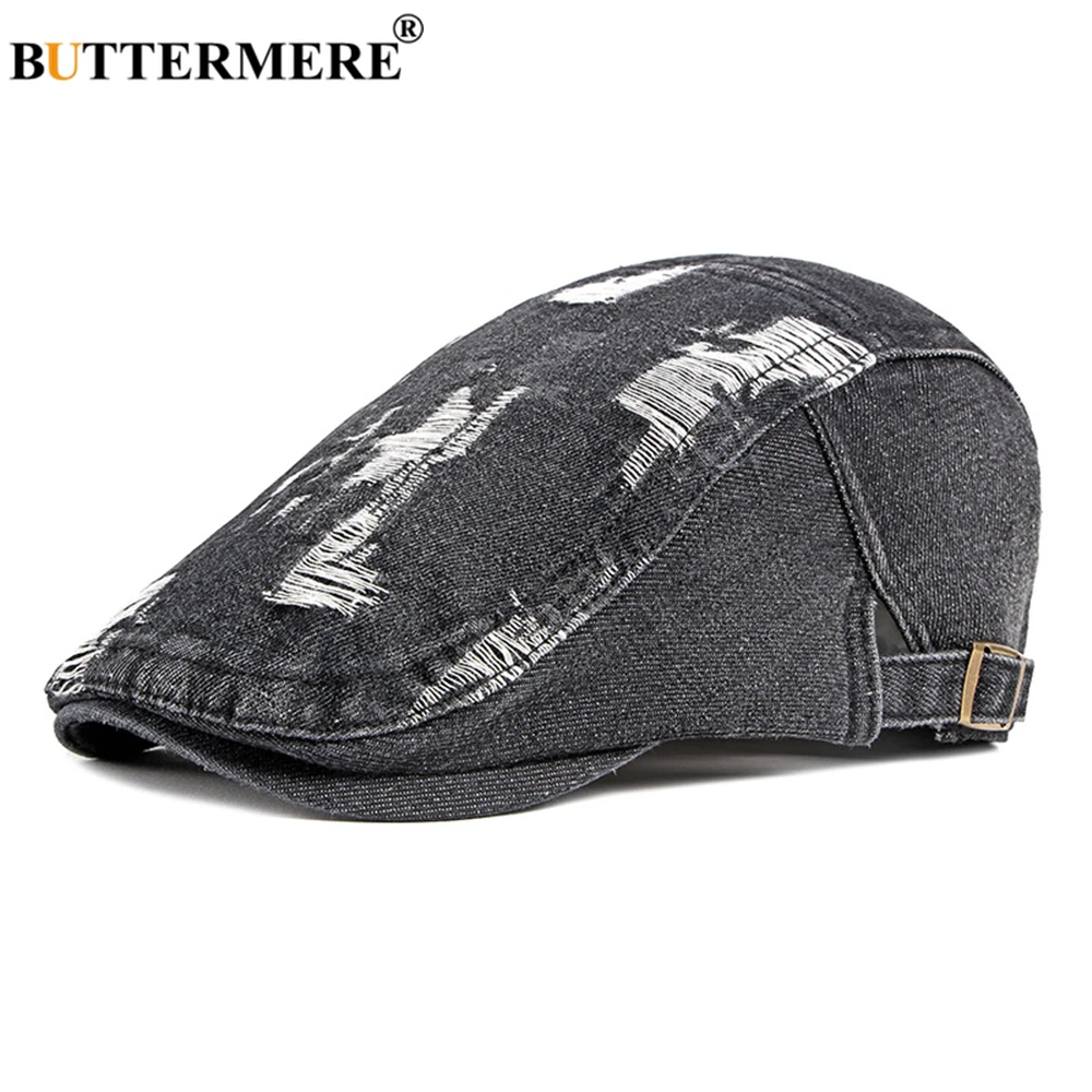 BUTTERMERE Men Ivy Caps Denim Light Blue Mens Berets British Style Male Cabbie Cap Spring Summer 2021 Brand New Driver Ivy Hat