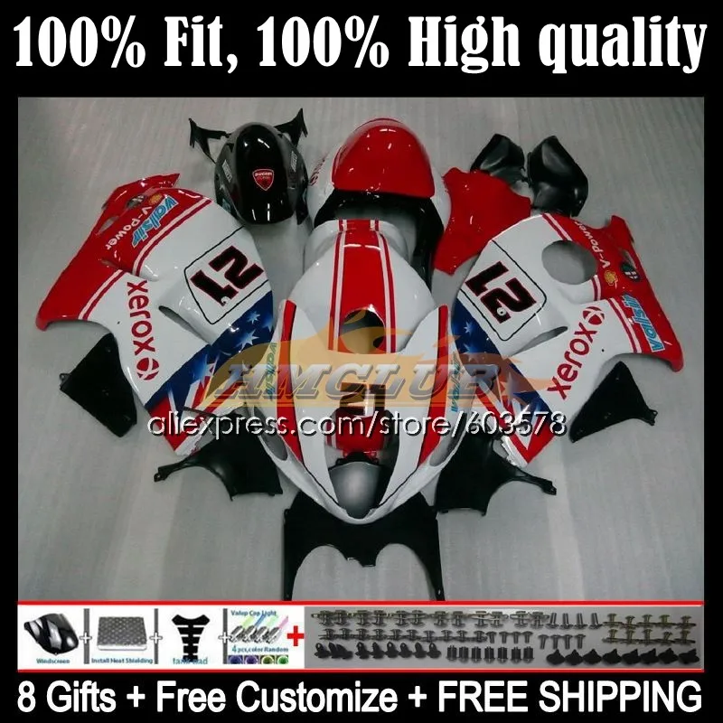 

Инъекция для SUZUKI Hayabusa GSXR1300 96 97 98 99 00 01 20CL.27 GSXR 1300 CC 2002 2003 2004 2005 2006 2007 обтекатель белый красный