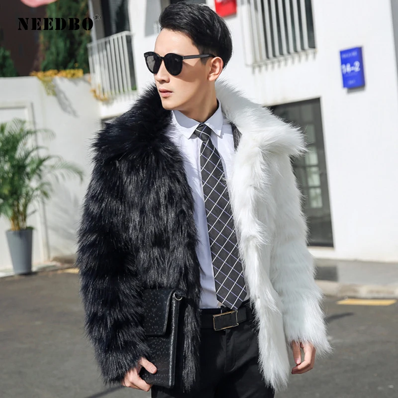 Warm Winter Jackets Men Fur Faux Fox Coat Jacket Oversize Loose Faux Fur Jacket Men Male Streetwear Thicken Outwear Overcoat