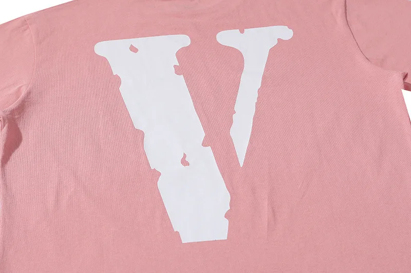 

VLONE men t shirt 100% cotton streetwear Women's T-shirt USA summer Short sleeve brand hip hop tshirt pink