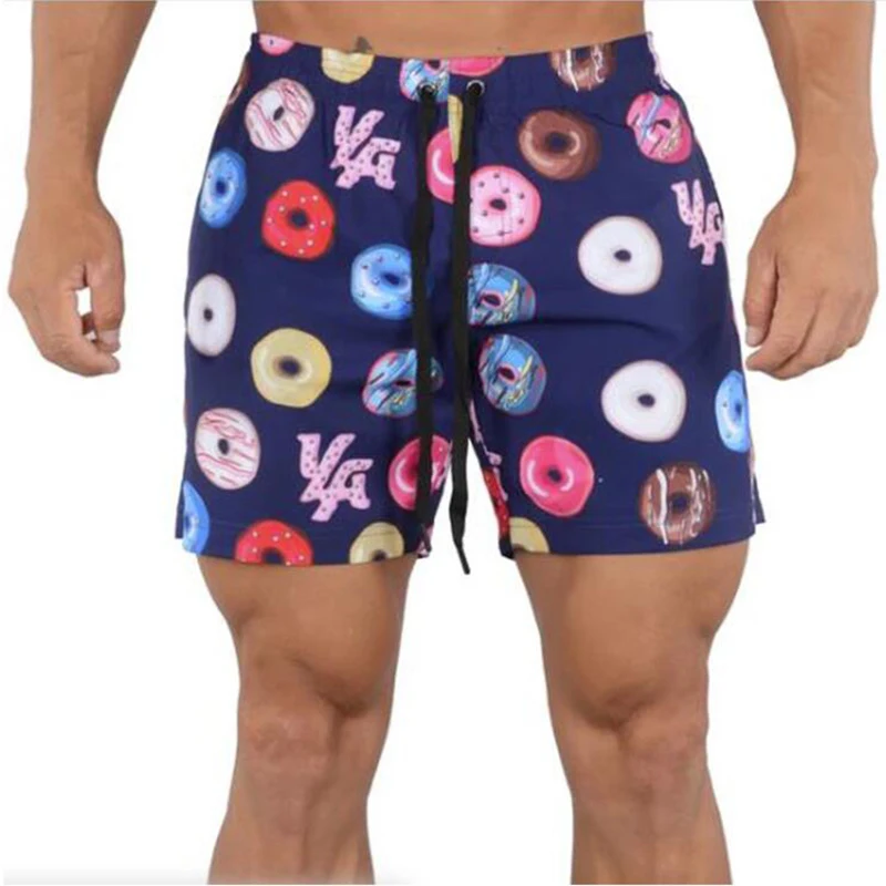 Мужские спортивные шорты для бега, повседневные быстросохнущие пляжные шорты из полиэстера с принтом в стиле хип-хоп, лето 2021